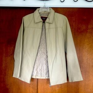 Men’s crème leather jacket